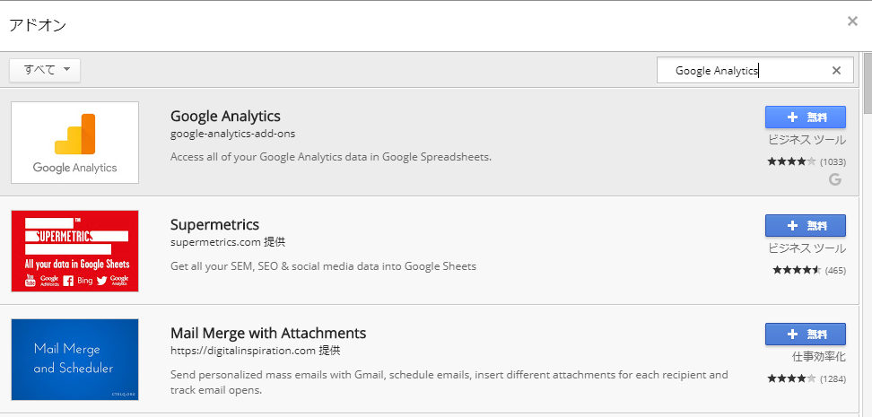 Google アナリティクス アドオン
