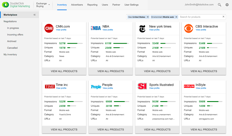 DoubleClick Bid Manager マーケットプレイス