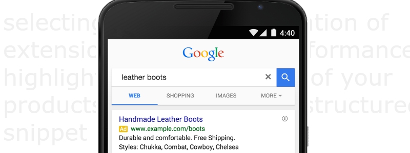 Google AdWords（Google広告）の広告表示オプションに、構造化スニペットが登場